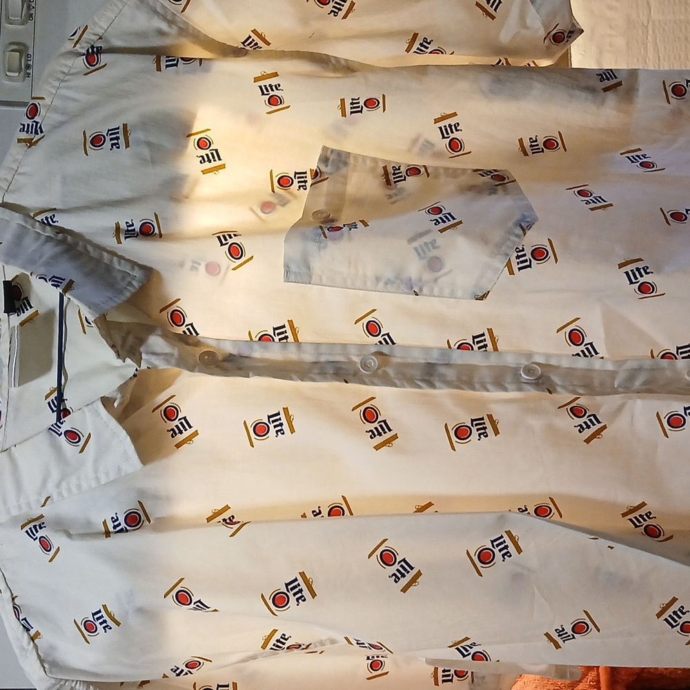 Men's MILLER LITE BEER All Over Patterned Shirt Size XXL